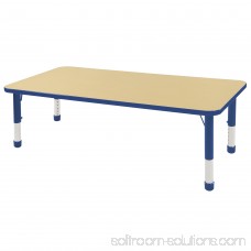 ECR4Kids 30in x 60in Rectangle Everyday T-Mold Adjustable Activity Table Maple/Blue - Chunky Leg